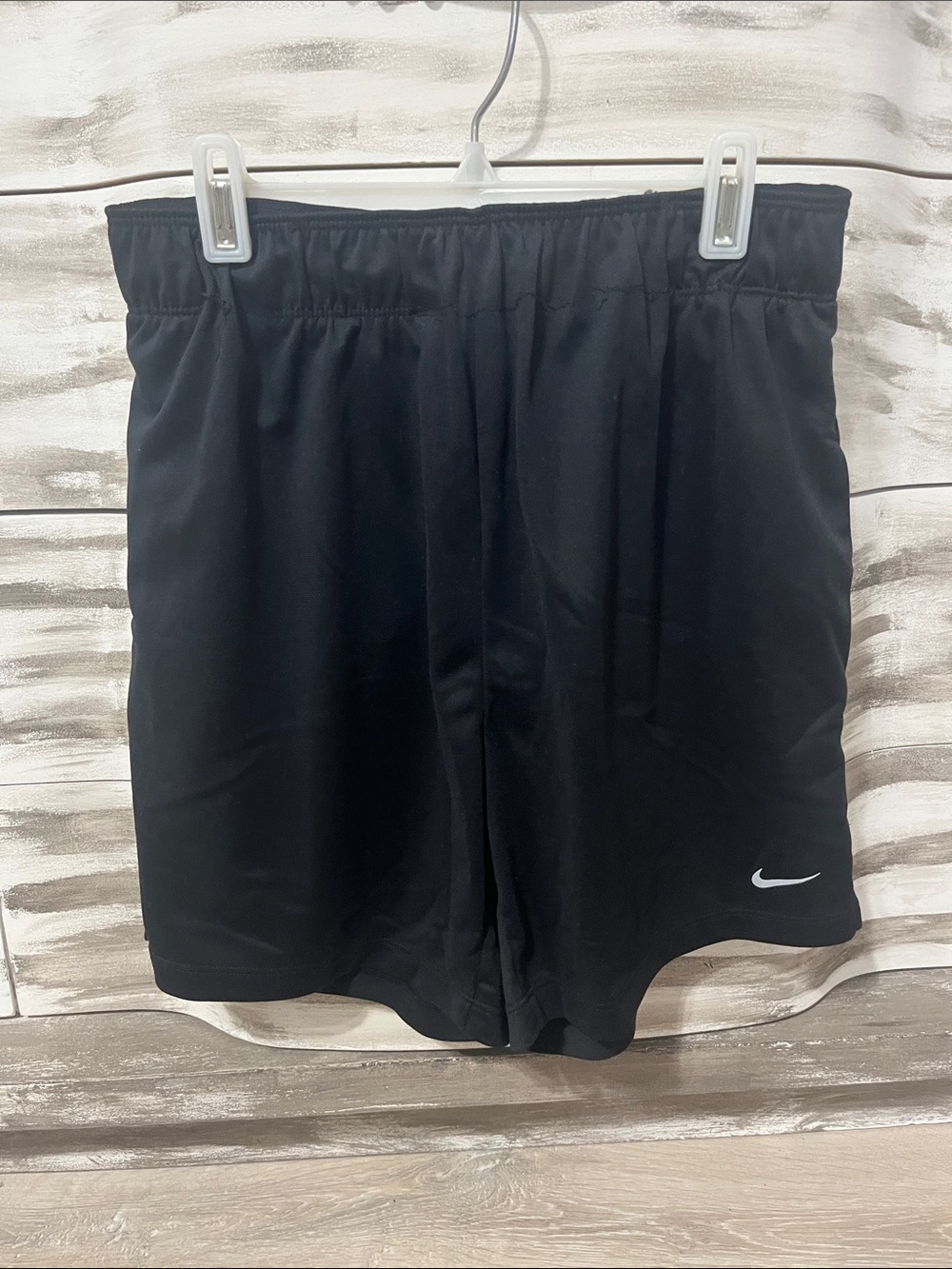 Nike Black Athletic Shorts with White Swoosh